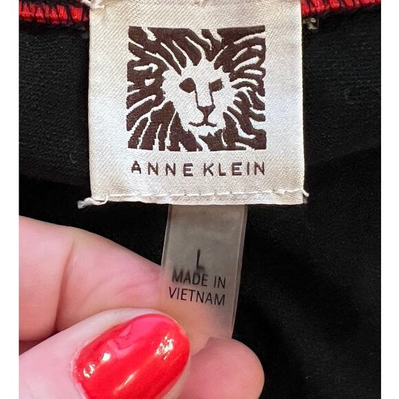 Anne Klein Colorblock Neoprene Tunic Top Sz L Unique Minimalist Statement Funky - Picture 5 of 9